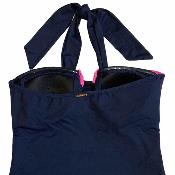 Anne Cole Tankini Bathing Suit Top Halter Tie Medium - Picture 4 of 8